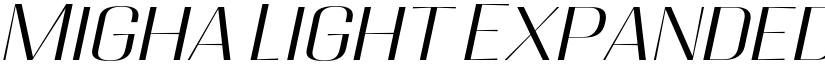 Migha Light Expanded Slant font