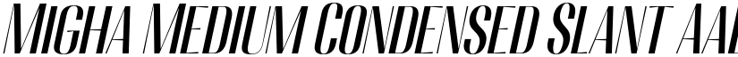 Migha Medium Condensed Slant font