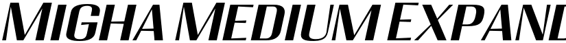 Migha Medium Expanded CNTR Slant font