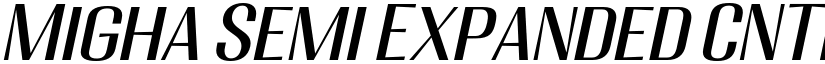 Migha Semi Expanded CNTR Slant font