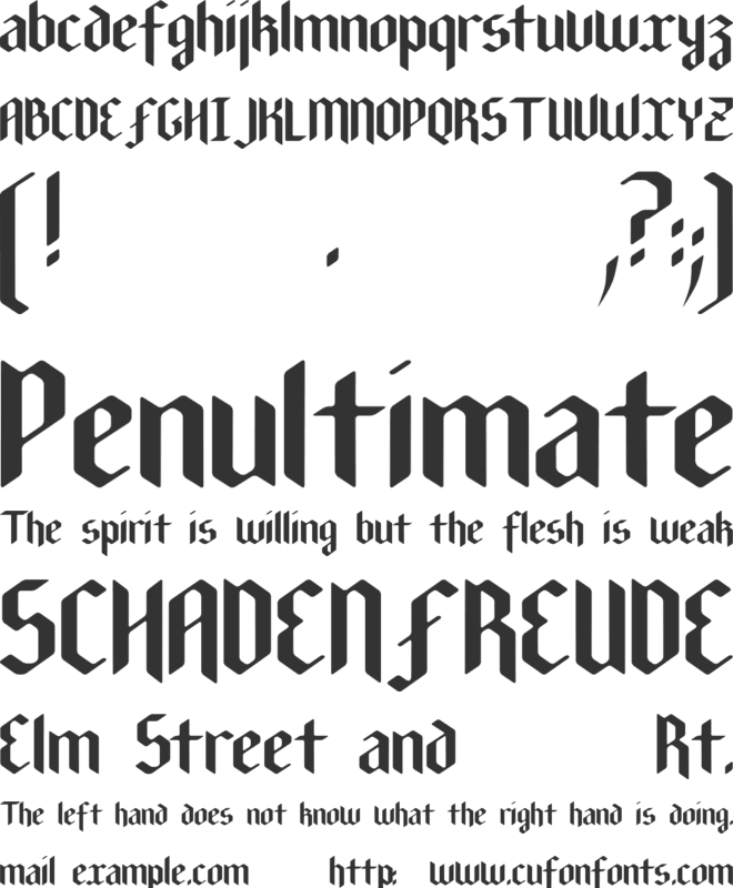 New Gothic Textura font preview