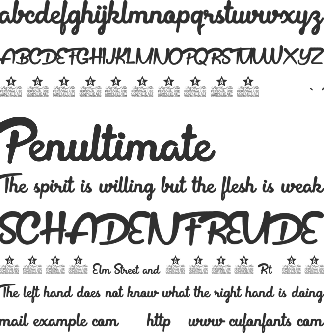 Sepetiba Personal Use font preview