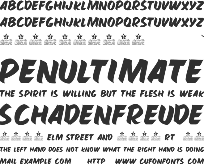 HAMBURGUER PERSONAL USE font preview