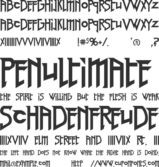 Red Right Hand font preview