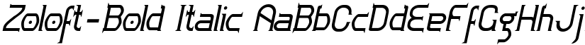 Zoloft-Bold Italic font