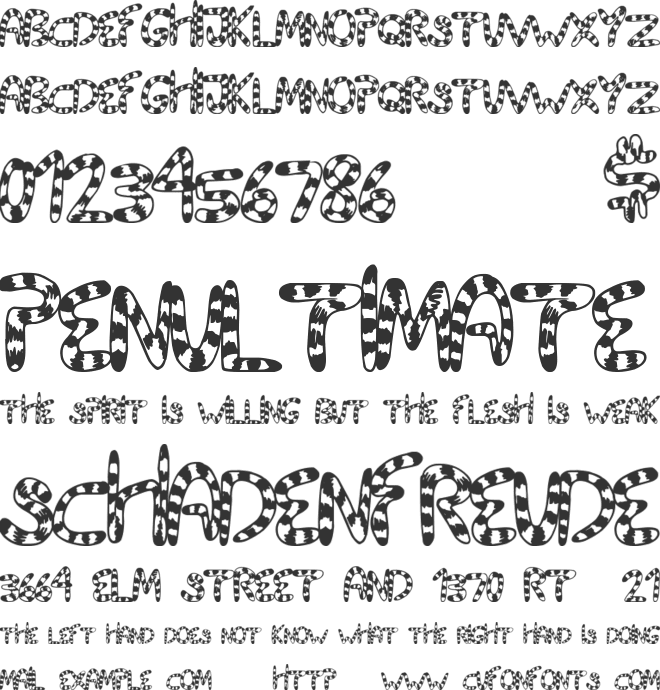 TigerTails font preview