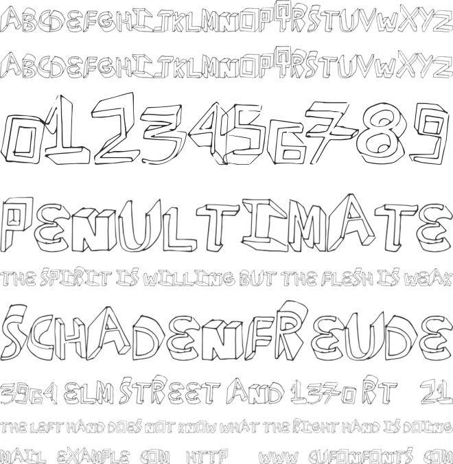 ExtraDimension font preview