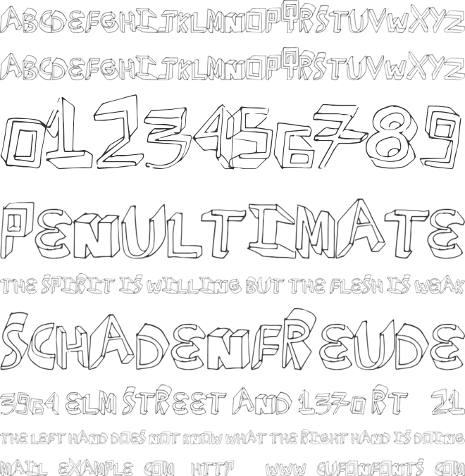 ExtraDimension font preview