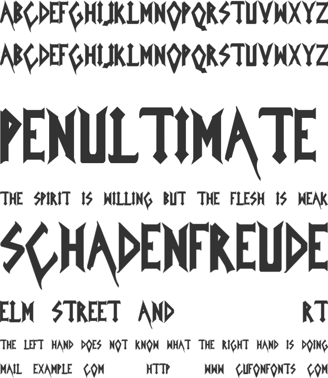 Iced Earth font preview