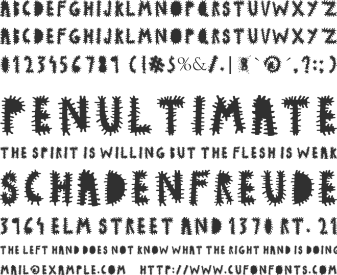 woodcutter VIRUS font preview