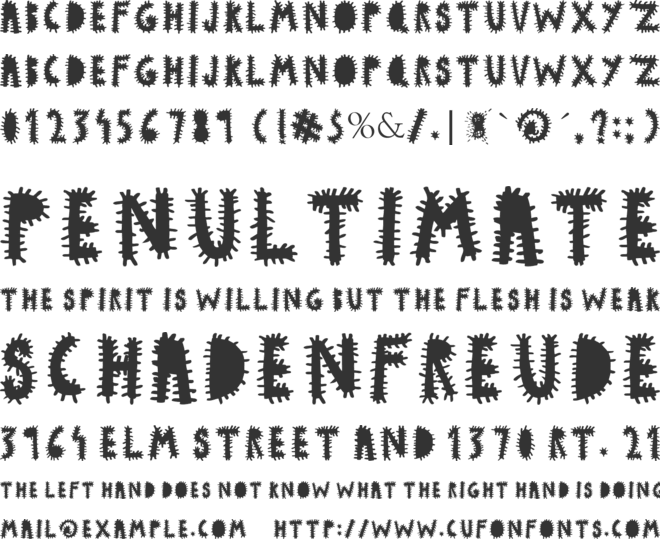 woodcutter VIRUS font preview