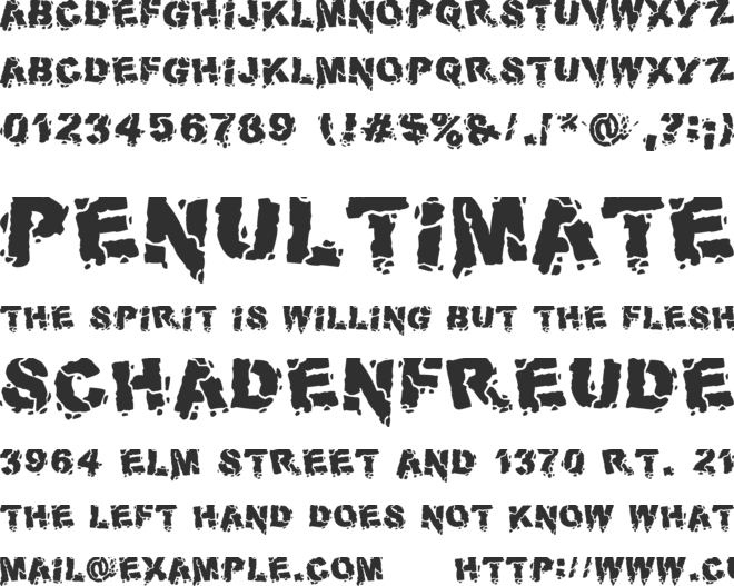 Volcanic Dungeon font preview