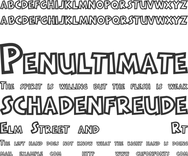 RADITAS CARTOON font preview