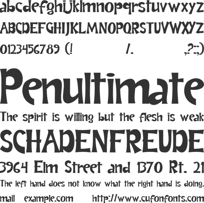 Andrea Karime altas y bajas font preview