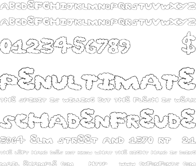 GhostClouds font preview