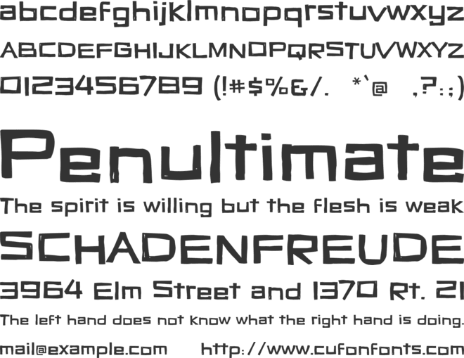 Vertigon font preview