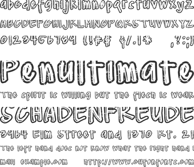 DJB Worn at the Knees font preview