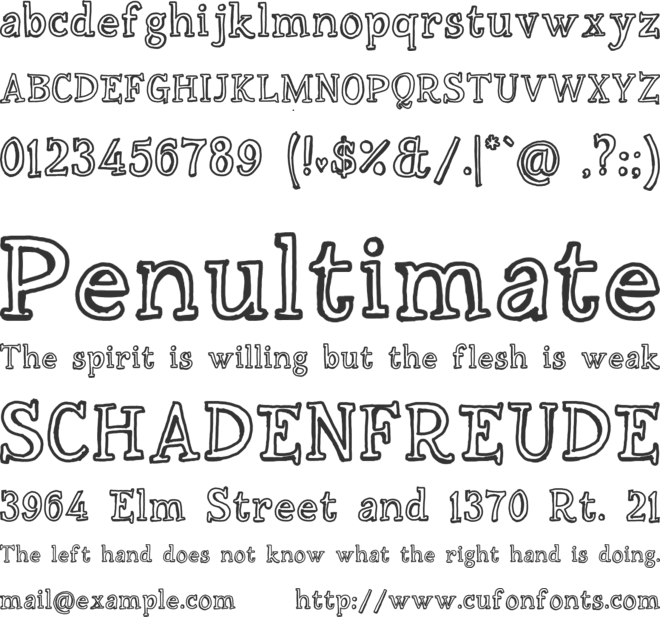 Scrobbly font preview