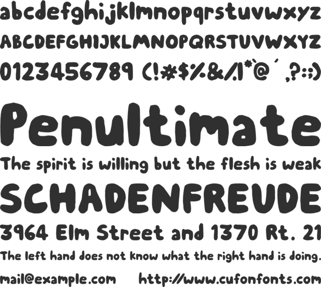 Chubby Thumbs font preview