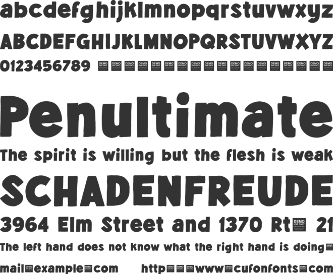 Spare Parts - Demo font preview