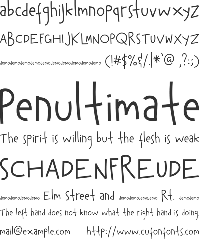 Hey Kiddo demo font preview