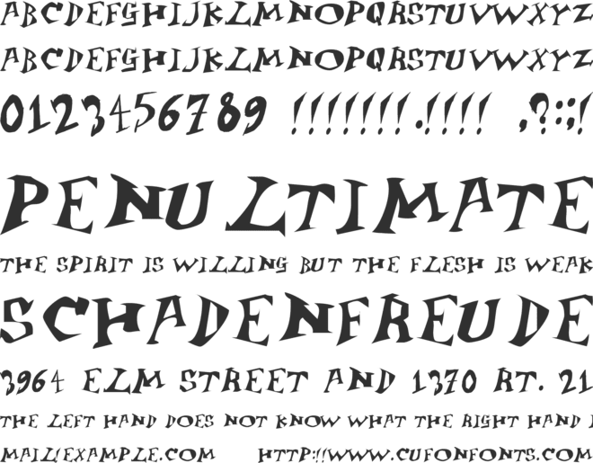 Jangly Bounce font preview