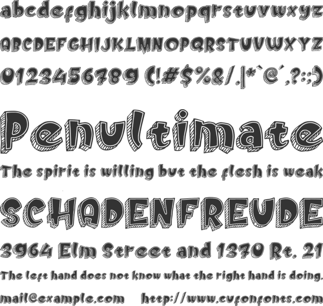 Doodletoon fill font preview