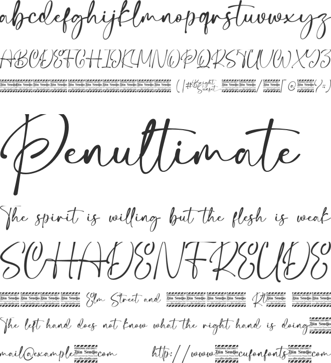 Bright Sunset Personal Use font preview