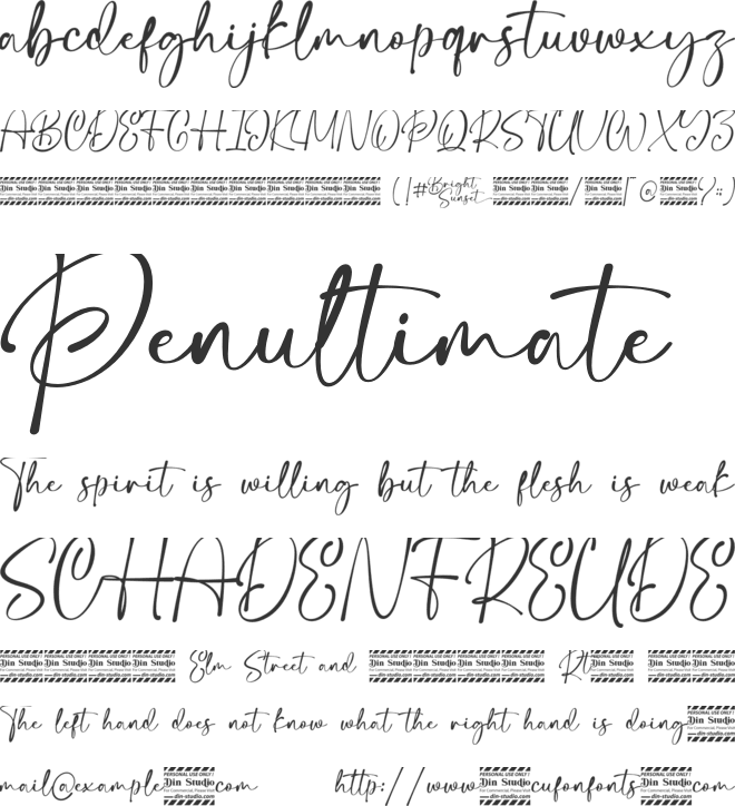 Bright Sunset Personal Use font preview