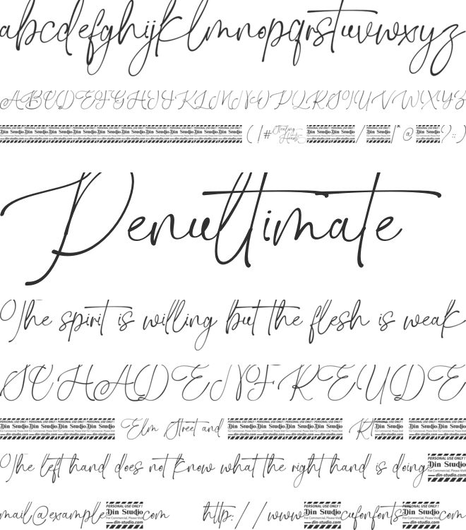 Stealing Hearts Personal Use font preview