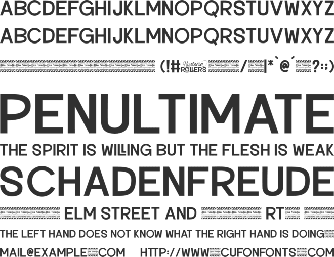 Hysteria Rollers Personal Use font preview