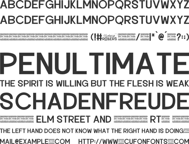 Hysteria Rollers Personal Use font preview
