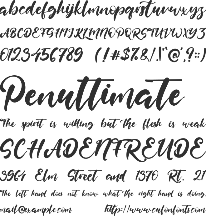 Lovely California font preview