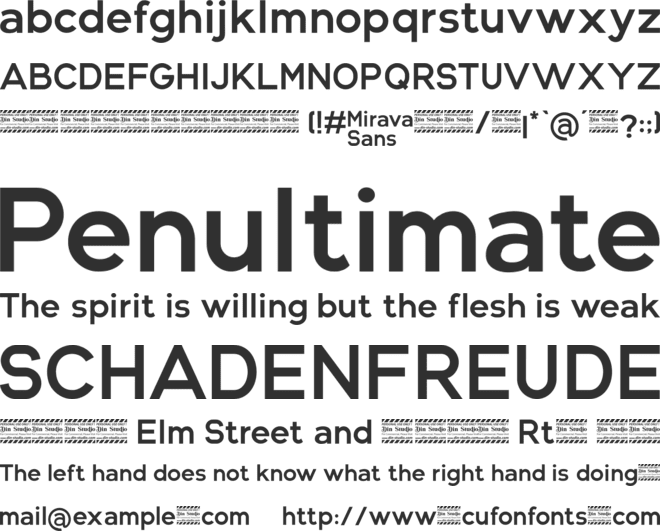 Mirava Personal Use Only font preview
