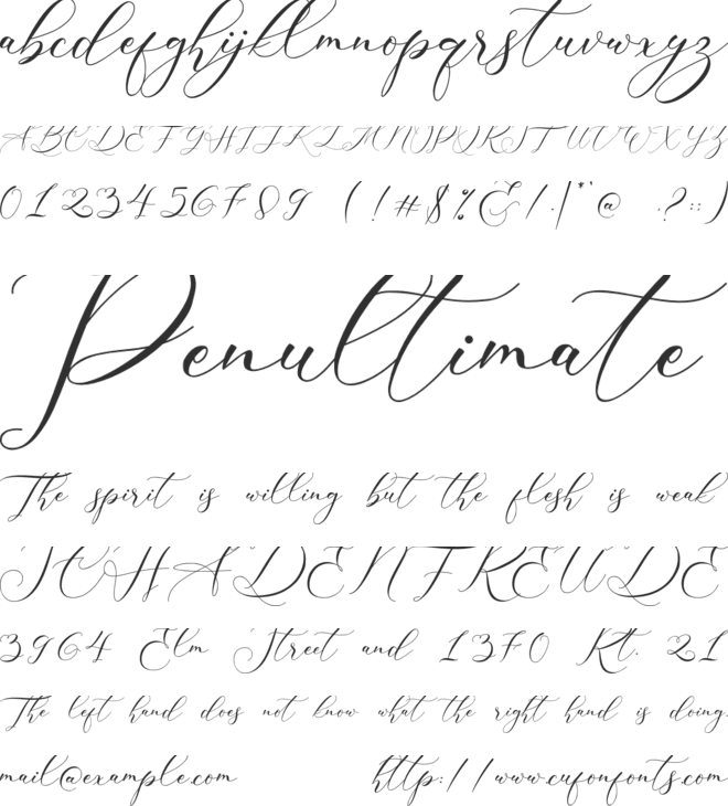 Gloresia font preview