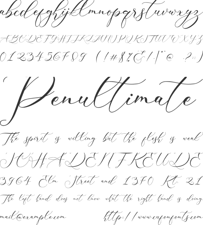 Gloresia font preview
