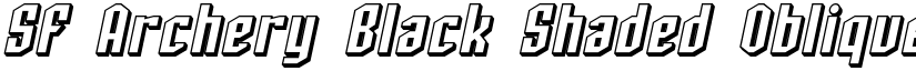 SF Archery Black Shaded Oblique font