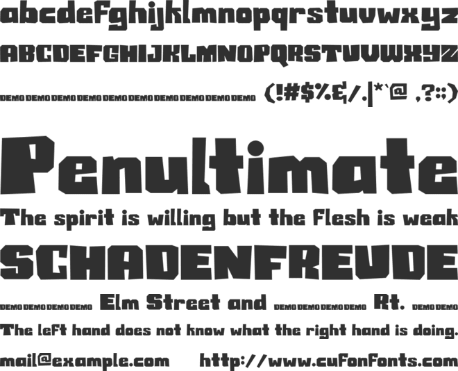 BERM CREEK demo font preview