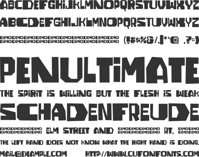 JUGGLER demo font preview