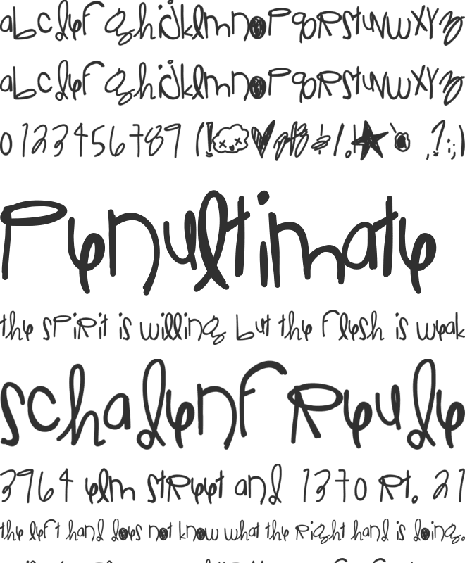 JelloRaindrops font preview