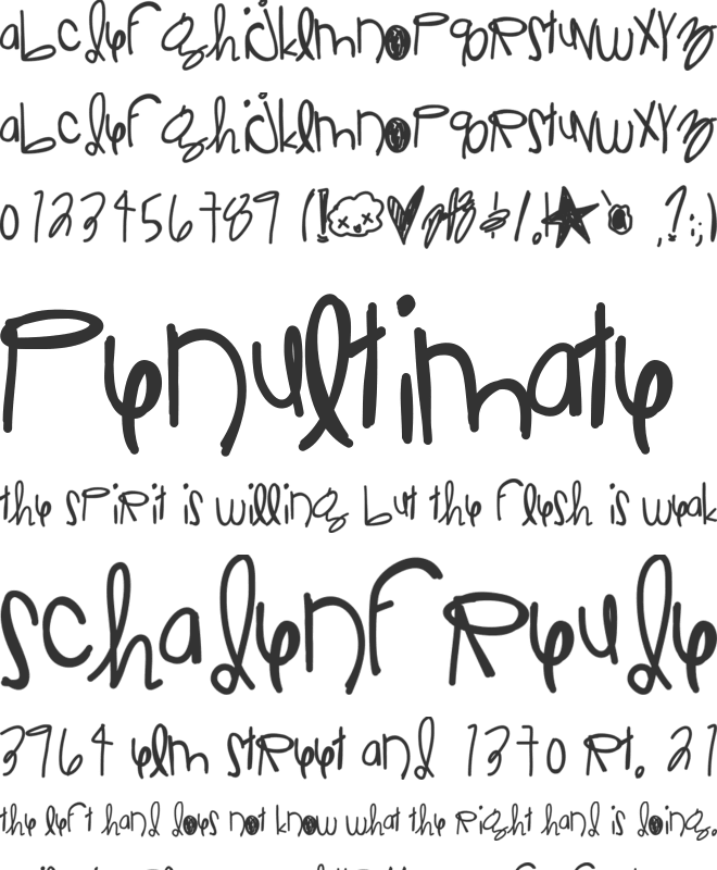 JelloRaindrops font preview