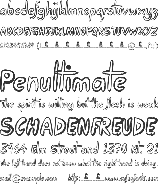 Taking Notice font preview