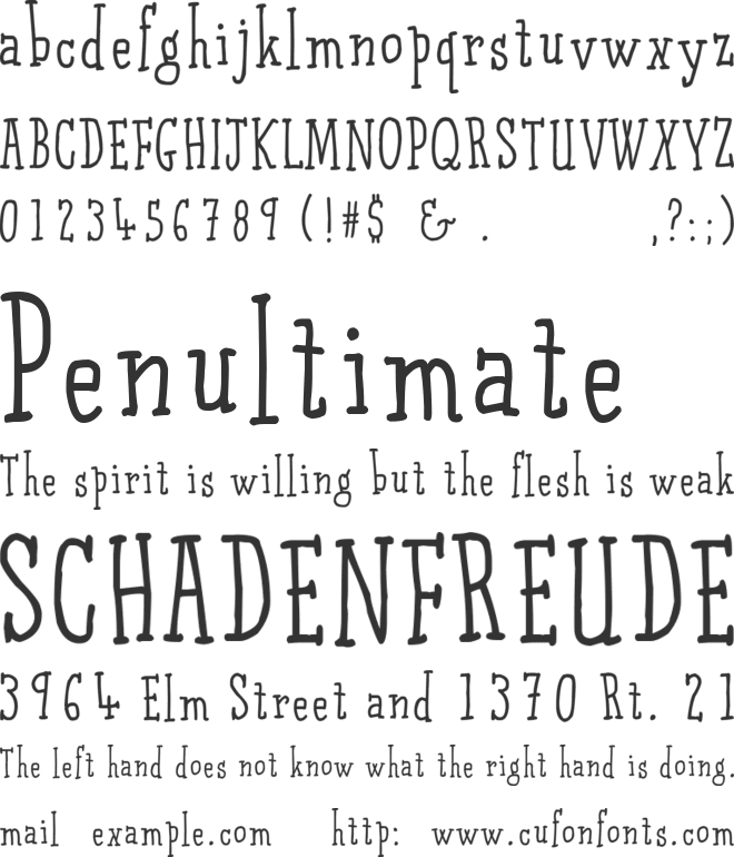 Qarrotface font preview