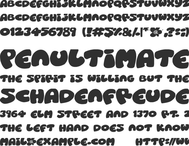 Roundish Toons font preview