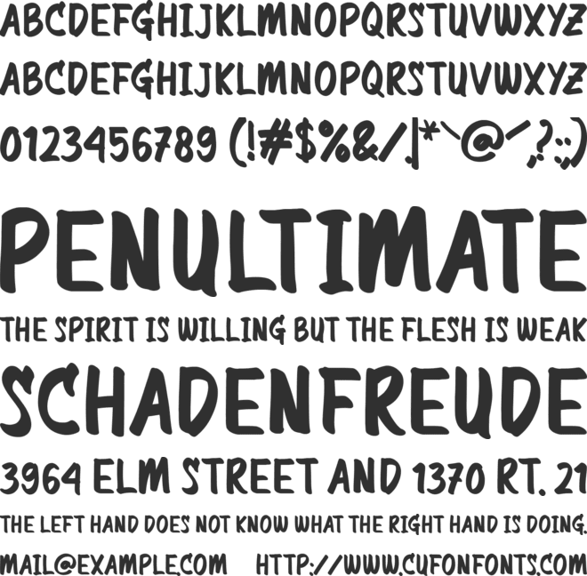 Commemorate font preview