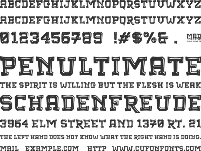 Mad College font preview