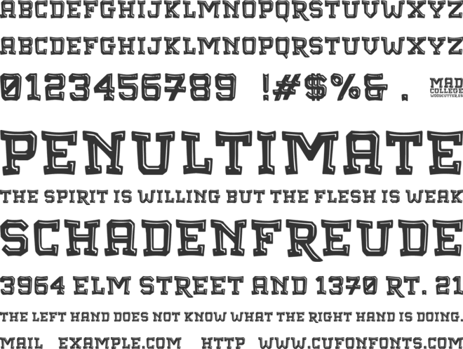 Mad College font preview