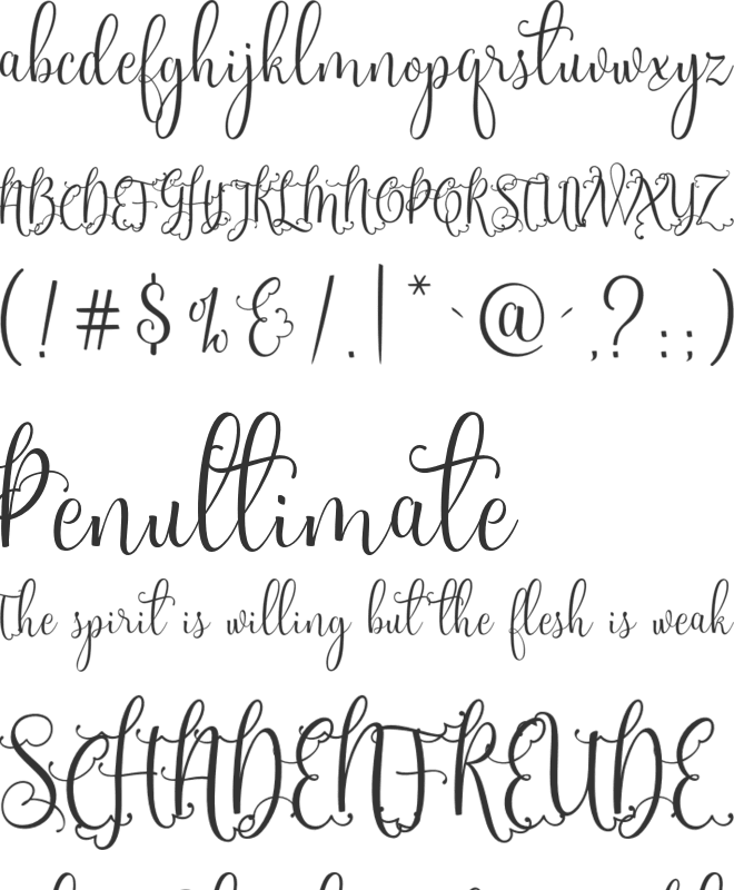 Sweetgentle font preview