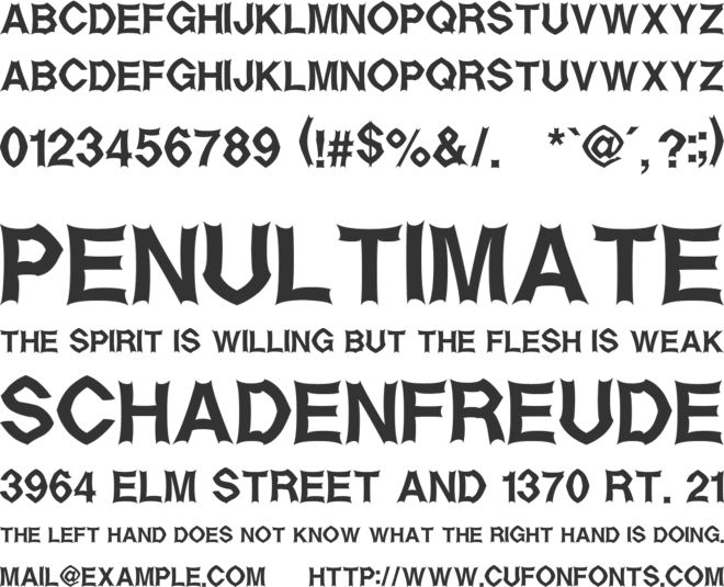 Metal Up Your Ear font preview