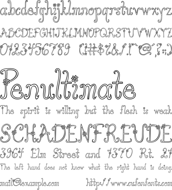 Austie Bost You Wear Flowers Ho font preview